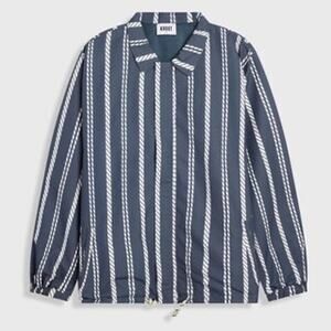 KROST x Nautica Blue Striped Sailing Rope Print Windbreaker Jacket Size XL